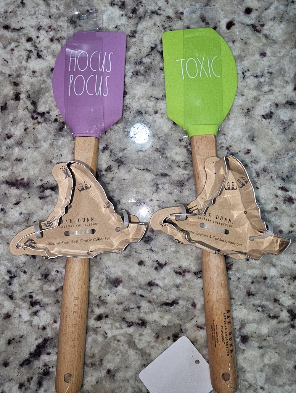 Rae Dunn Halloween Spatula & Cookie Cutter Set - Hocus Pocus & Toxic
